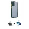 MARSİLYAN™- Galaxy A72 Kılıf Nova Asil Özel Seri - Siyah 3D Antistatik Seramik Nano Ekran Koruyucu + Kamera Lens Koruma Cam - SF