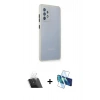 MARSİLYAN™- Galaxy A72 Kılıf Nova Asil Özel Seri - Siyah 3D Antistatik Seramik Nano Ekran Koruyucu + Kamera Lens Koruma Cam - SF