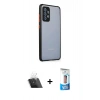 MARSİLYAN™- Galaxy A72 Kılıf Nova Asil Özel Seri - Siyah 5D Eko Cam Ekran Koruyucu + Kamera Lens Koruma Cam - SF