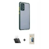 MARSİLYAN™- Galaxy A72 Kılıf Nova Asil Özel Seri - Siyah 6D Mat Seramik Hayalet Nano Ekran Koruyucu + Kamera Lens Koruma Cam - SF