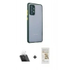 MARSİLYAN™- Galaxy A72 Kılıf Nova Asil Özel Seri - Siyah Mat Seramik Nano Ekran Koruyucu + Kamera Lens Koruma Cam - SF