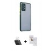 MARSİLYAN™- Galaxy A72 Kılıf Nova Asil Özel Seri - Siyah Seramik Nano Ekran Koruyucu + Kamera Lens Koruma Cam - SF