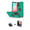 MARSİLYAN™- Galaxy A72 Kılıf Odak Form Prime - Siyah 3D Antistatik Mat Seramik Nano Ekran Koruyucu + Kamera Lens Koruma Cam - SF