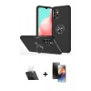 MARSİLYAN™- Galaxy A72 Kılıf Odak Form Prime - Siyah 3D Antistatik Mat Seramik Nano Ekran Koruyucu + Kamera Lens Koruma Cam - SF