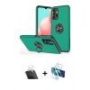 MARSİLYAN™- Galaxy A72 Kılıf Odak Form Prime - Siyah 3D Antistatik Seramik Nano Ekran Koruyucu + Kamera Lens Koruma Cam - SF