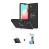 MARSİLYAN™- Galaxy A72 Kılıf Odak Form Prime - Siyah 5D Eko Cam Ekran Koruyucu + Kamera Lens Koruma Cam - SF