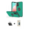 MARSİLYAN™- Galaxy A72 Kılıf Odak Form Prime - Siyah 6D Mat Seramik Hayalet Nano Ekran Koruyucu + Kamera Lens Koruma Cam - SF