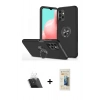 MARSİLYAN™- Galaxy A72 Kılıf Odak Form Prime - Siyah 6D Mat Seramik Hayalet Nano Ekran Koruyucu + Kamera Lens Koruma Cam - SF
