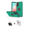 MARSİLYAN™- Galaxy A72 Kılıf Odak Form Prime - Siyah Seramik Nano Ekran Koruyucu + Kamera Lens Koruma Cam - SF