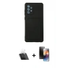 MARSİLYAN™- Galaxy A72 Kılıf Vadi Çizgi Prime - Siyah 3D Antistatik Mat Seramik Nano Ekran Koruyucu + Şeffaf Kamera Lens Koruma Cam
