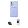 MARSİLYAN™- Galaxy A72 Kılıf Vadi Çizgi Prime - Siyah 5D Hayalet Cam Ekran Koruyucu + Kamera Lens Koruma Cam - SF