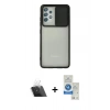 MARSİLYAN™- Galaxy A72 Kılıf Vadi Çizgi - Şeffaf Royal Nano Ekran Koruyucu + Kamera Lens Koruma Cam - SF