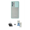 MARSİLYAN™- Galaxy A72 Kılıf Vadi Çizgi - Şeffaf Royal Nano Ekran Koruyucu + Kamera Lens Koruma Cam - SF