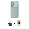 MARSİLYAN™- Galaxy A72 Kılıf Vadi Çizgi - Siyah 5D Hayalet Cam Ekran Koruyucu + Kamera Lens Koruma Cam - SF