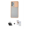 MARSİLYAN™- Galaxy A72 Kılıf Vadi Çizgi - Siyah Seramik Nano Ekran Koruyucu + Kamera Lens Koruma Cam - SF