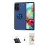 MARSİLYAN™- Galaxy A72 Kılıf Yankı Form Prime - Siyah Mat Seramik Nano Ekran Koruyucu + Kamera Lens Koruma Cam - SF