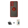 MARSİLYAN™- Galaxy A72 Kılıf Yörünge Çizgi - Siyah 6D Mat Seramik Hayalet Nano Ekran Koruyucu + Kamera Lens Koruma Cam - SF