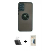 MARSİLYAN™- Galaxy A72 Kılıf Yörünge Çizgi - Siyah 6D Mat Seramik Hayalet Nano Ekran Koruyucu + Kamera Lens Koruma Cam - SF