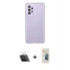 MARSİLYAN™- Galaxy A72 Kılıf Zirve Doku - Siyah 6D Mat Seramik Hayalet Nano Ekran Koruyucu + Kamera Lens Koruma Cam - SF