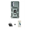 MARSİLYAN™- Galaxy A73 5G Kılıf Ahenk Klasik - Şeffaf Pasifik Cam Ekran Koruyucu + Kamera Lens Koruma Cam - SF