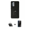 MARSİLYAN™- Galaxy A73 5G Kılıf Ahenk Klasik - Siyah 3D Antistatik Hayalet Cam Ekran Koruyucu + Kamera Lens Koruma Cam - SF