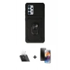 MARSİLYAN™- Galaxy A73 5G Kılıf Ahenk Klasik - Siyah 3D Antistatik Mat Seramik Nano Ekran Koruyucu + Kamera Lens Koruma Cam - SF