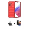 MARSİLYAN™- Galaxy A73 5G Kılıf Atlas Koleksiyonu - Siyah 3D Antistatik Mat Seramik Nano Ekran Koruyucu + Kamera Lens Koruma Cam - SF
