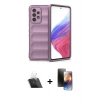 MARSİLYAN™- Galaxy A73 5G Kılıf Atlas Koleksiyonu - Siyah 3D Antistatik Mat Seramik Nano Ekran Koruyucu + Kamera Lens Koruma Cam - SF