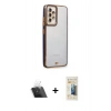 MARSİLYAN™- Galaxy A73 5G Kılıf Çekirdek Klasik Serisi - Siyah 6D Mat Seramik Hayalet Nano Ekran Koruyucu + Kamera Lens Koruma Cam - SF