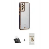 MARSİLYAN™- Galaxy A73 5G Kılıf Çekirdek Klasik Serisi - Siyah Mat Seramik Nano Ekran Koruyucu + Kamera Lens Koruma Cam - SF