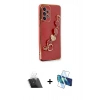 MARSİLYAN™- Galaxy A73 5G Kılıf Nova Işık Prime - Siyah 3D Antistatik Cam Ekran Koruyucu + Kamera Lens Koruma Cam - SF