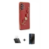 MARSİLYAN™- Galaxy A73 5G Kılıf Nova Işık Prime - Siyah 3D Antistatik Hayalet Cam Ekran Koruyucu + Kamera Lens Koruma Cam - SF