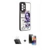 MARSİLYAN™- Galaxy A73 5G Kılıf Odak Klasik Serisi - Siyah 3D Antistatik Mat Seramik Nano Ekran Koruyucu + Kamera Lens Koruma Cam - SF