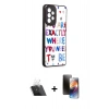 MARSİLYAN™- Galaxy A73 5G Kılıf Odak Klasik Serisi - Siyah 3D Antistatik Mat Seramik Nano Ekran Koruyucu + Kamera Lens Koruma Cam - SF
