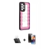 MARSİLYAN™- Galaxy A73 5G Kılıf Odak Klasik Serisi - Siyah 3D Antistatik Mat Seramik Nano Ekran Koruyucu + Kamera Lens Koruma Cam - SF