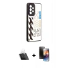 MARSİLYAN™- Galaxy A73 5G Kılıf Odak Klasik Serisi - Siyah 3D Antistatik Mat Seramik Nano Ekran Koruyucu + Kamera Lens Koruma Cam - SF
