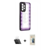 MARSİLYAN™- Galaxy A73 5G Kılıf Odak Klasik Serisi - Siyah 6D Mat Seramik Hayalet Nano Ekran Koruyucu + Kamera Lens Koruma Cam - SF
