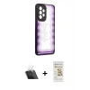MARSİLYAN™- Galaxy A73 5G Kılıf Odak Klasik Serisi - Siyah Mat Seramik Nano Ekran Koruyucu + Kamera Lens Koruma Cam - SF