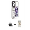 MARSİLYAN™- Galaxy A73 5G Kılıf Odak Klasik Serisi - Siyah Mat Seramik Nano Ekran Koruyucu + Kamera Lens Koruma Cam - SF