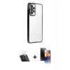 MARSİLYAN™- Galaxy A73 5G Kılıf Vadi Minimal - Siyah 3D Antistatik Mat Seramik Nano Ekran Koruyucu + Şeffaf Kamera Lens Koruma Cam