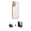 MARSİLYAN™- Galaxy A73 5G Kılıf Vadi Minimal - Siyah 3D Antistatik Mat Seramik Nano Ekran Koruyucu + Şeffaf Kamera Lens Koruma Cam