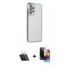 MARSİLYAN™- Galaxy A73 5G Kılıf Vadi Minimal - Siyah 3D Antistatik Mat Seramik Nano Ekran Koruyucu + Şeffaf Kamera Lens Koruma Cam