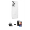 MARSİLYAN™- Galaxy A73 5G Kılıf Vadi Minimal - Siyah 3D Antistatik Mat Seramik Nano Ekran Koruyucu + Şeffaf Kamera Lens Koruma Cam