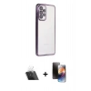 MARSİLYAN™- Galaxy A73 5G Kılıf Vadi Minimal - Siyah 3D Antistatik Mat Seramik Nano Ekran Koruyucu + Şeffaf Kamera Lens Koruma Cam