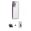 MARSİLYAN™- Galaxy A73 5G Kılıf Vadi Minimal - Siyah 6D Mat Seramik Hayalet Nano Ekran Koruyucu + Kamera Lens Koruma Cam - SF