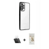 MARSİLYAN™- Galaxy A73 5G Kılıf Vadi Minimal - Siyah Mat Seramik Nano Ekran Koruyucu + Kamera Lens Koruma Cam - SF