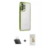 MARSİLYAN™- Galaxy A73 5G Kılıf Vadi Minimal - Siyah Mat Seramik Nano Ekran Koruyucu + Kamera Lens Koruma Cam - SF
