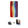 MARSİLYAN™- Galaxy A73 5G Kılıf Yadigar Çizgi - Siyah 3D Antistatik Mat Seramik Nano Ekran Koruyucu + Kamera Lens Koruma Cam - SF