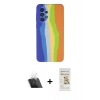 MARSİLYAN™- Galaxy A73 5G Kılıf Yadigar Çizgi - Siyah Mat Seramik Nano Ekran Koruyucu + Kamera Lens Koruma Cam - SF