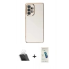 MARSİLYAN™- Galaxy A73 5G Kılıf Yankı Serisi - Şeffaf Pasifik Cam Ekran Koruyucu + Kamera Lens Koruma Cam - SF